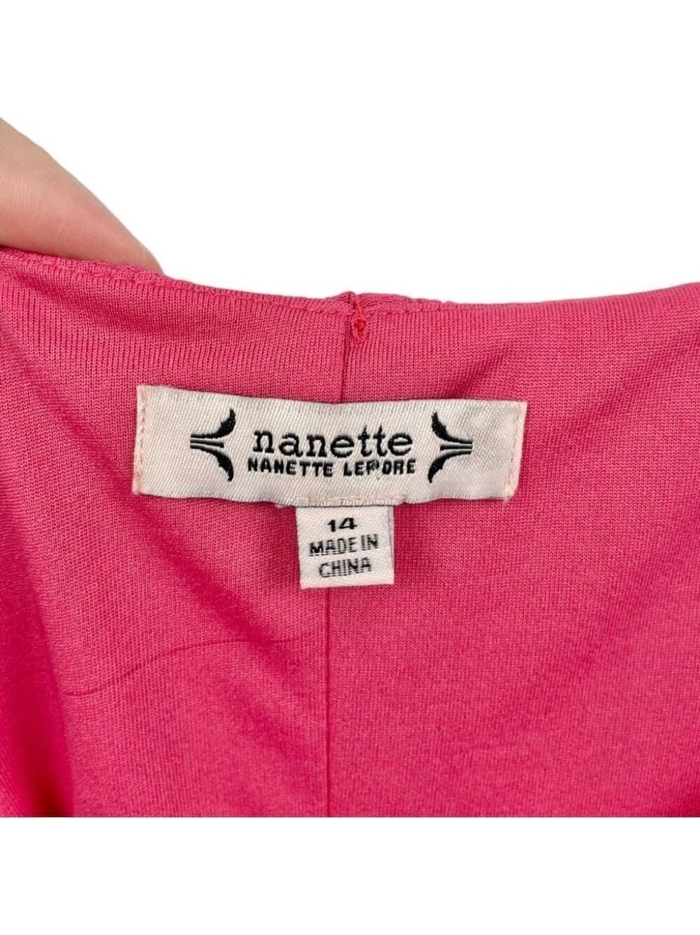 ** Nanette by Nanette Lepore Carmine Pink Maxi Boho Dress Size 14 - Picture 4 of 5